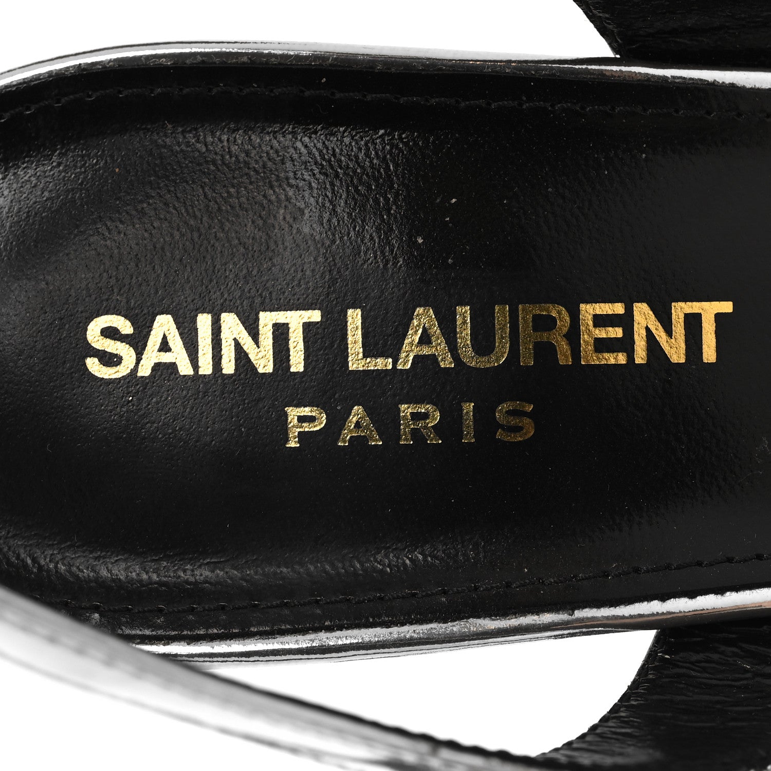 Saint Laurent Metallic Patent Jodie 95 Platform Sandals 40 Silver 8 of 8