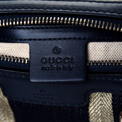 Gucci Monogram Vintage Web Small Boston Navy 9 of 18