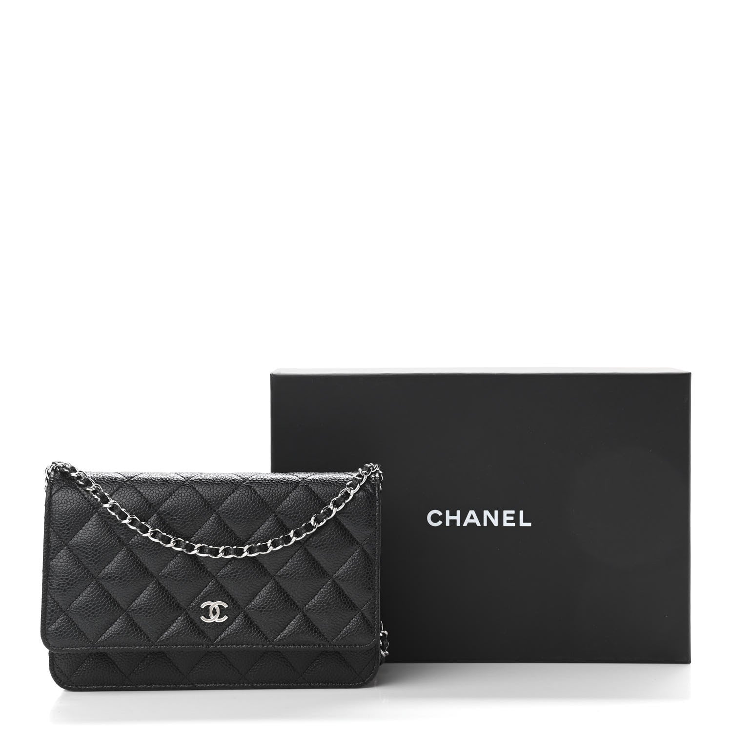 Chanel Caviar Quilted Wallet On Chain WOC Black 11 of 12