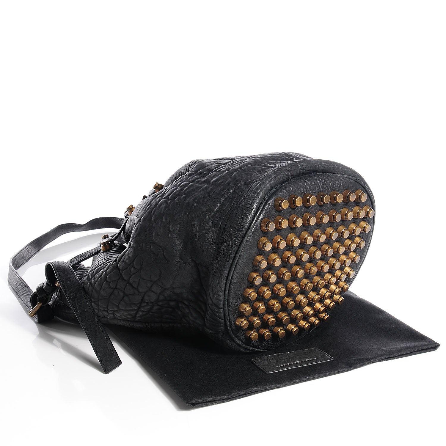 Alexander Wang Leather Diego Bucket Bag w Antique Brass Hardware Black 5 of 7