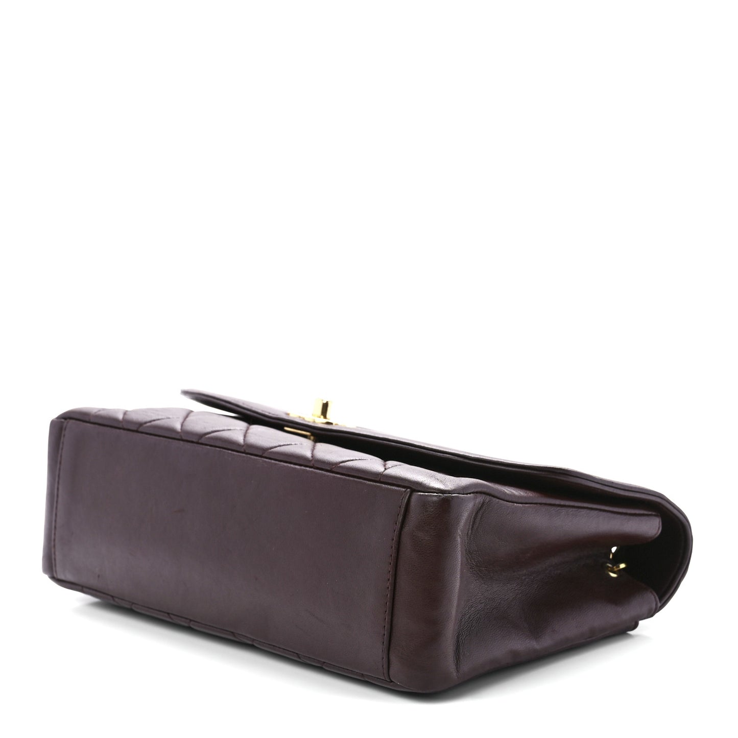 Lambskin Quilted Medium Single Flap Burgundy