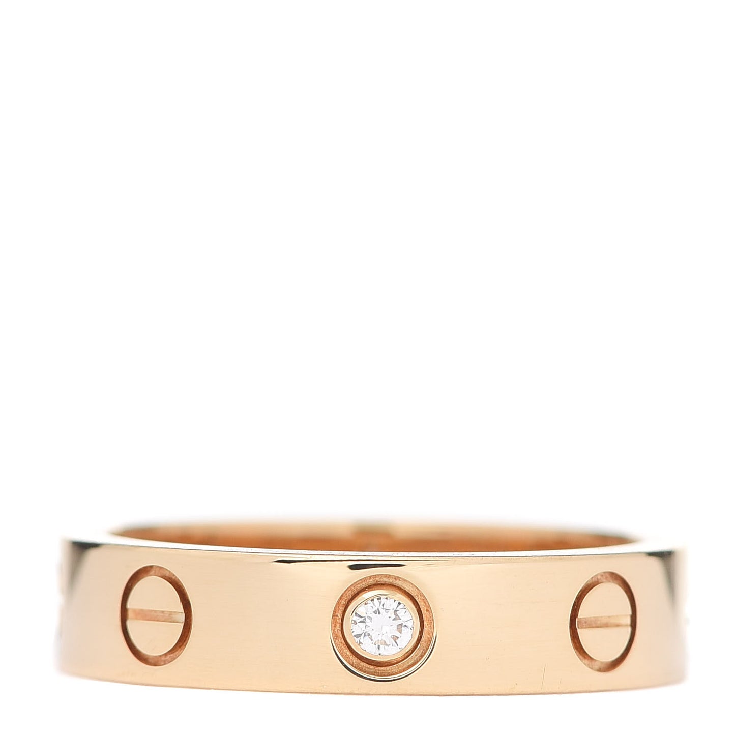 18K Yellow Gold Diamond 4mm LOVE Wedding Band Ring 49 4.75