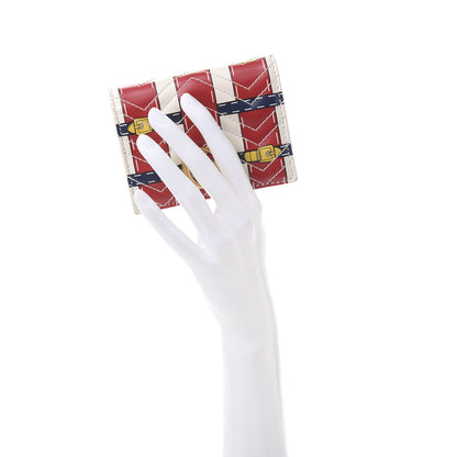 Gucci Calfskin Matelasse Trompe L'Oeil Print GG Marmont Card Case Wallet Off White 2 of 10