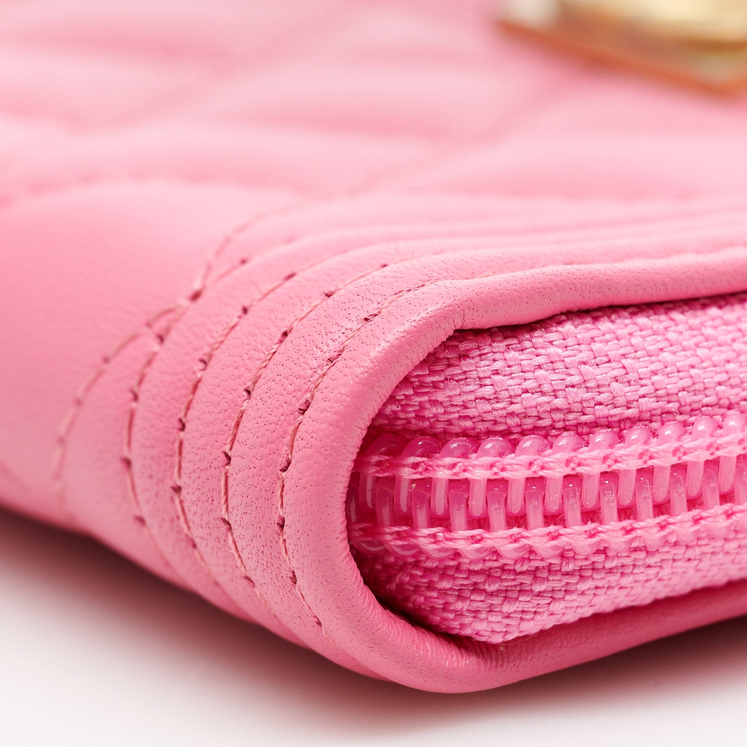 Chanel Lambskin Quilted Boy Zip Around Coin Purse Wallet Pink 9 of 9