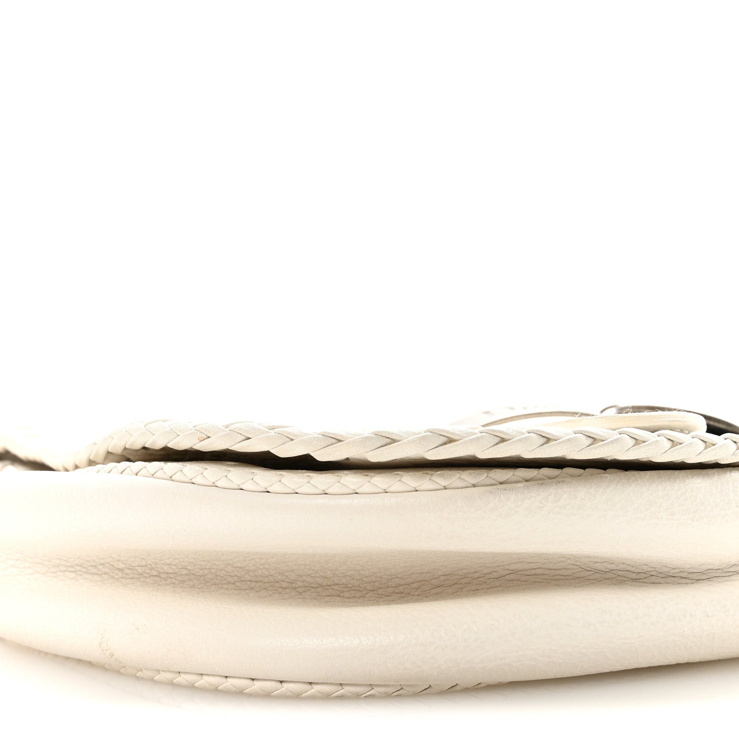 Christian Dior Calfskin Braided Gaucho Double Saddle Bag White 9 of 10