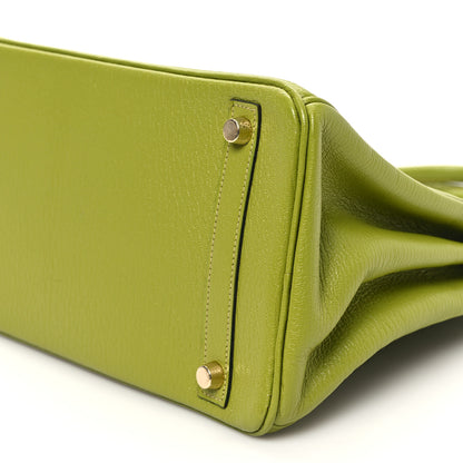 Hermes Chevre Mysore Birkin 30 Vert Anis 10 of 12