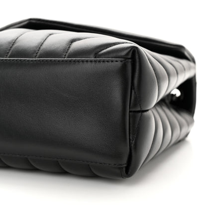 Saint Laurent SAINT LAURENT Calfskin Y Quilted Monogram Monochrome Small Loulou Chain Satchel Black 10 of 11
