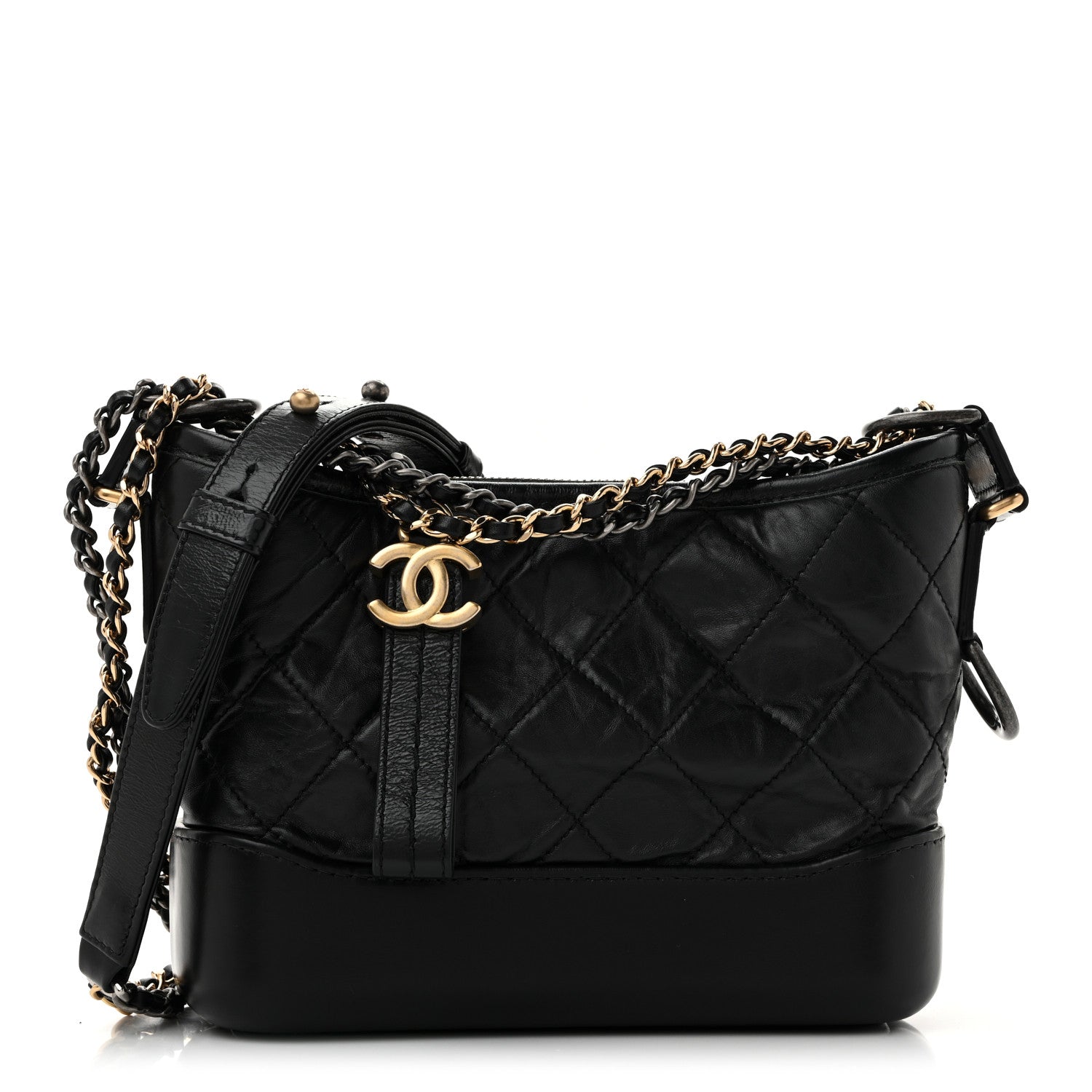Chanel Aged Calfskin Quilted Small Gabrielle Hobo Black 1 of 13