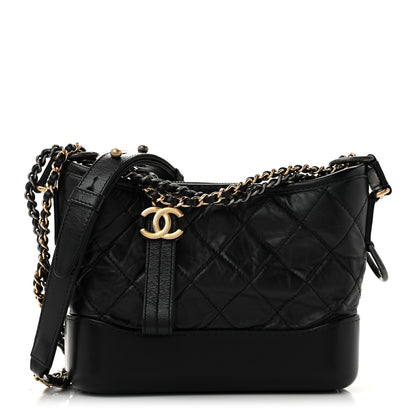 Chanel Aged Calfskin Quilted Small Gabrielle Hobo Black 1 of 13