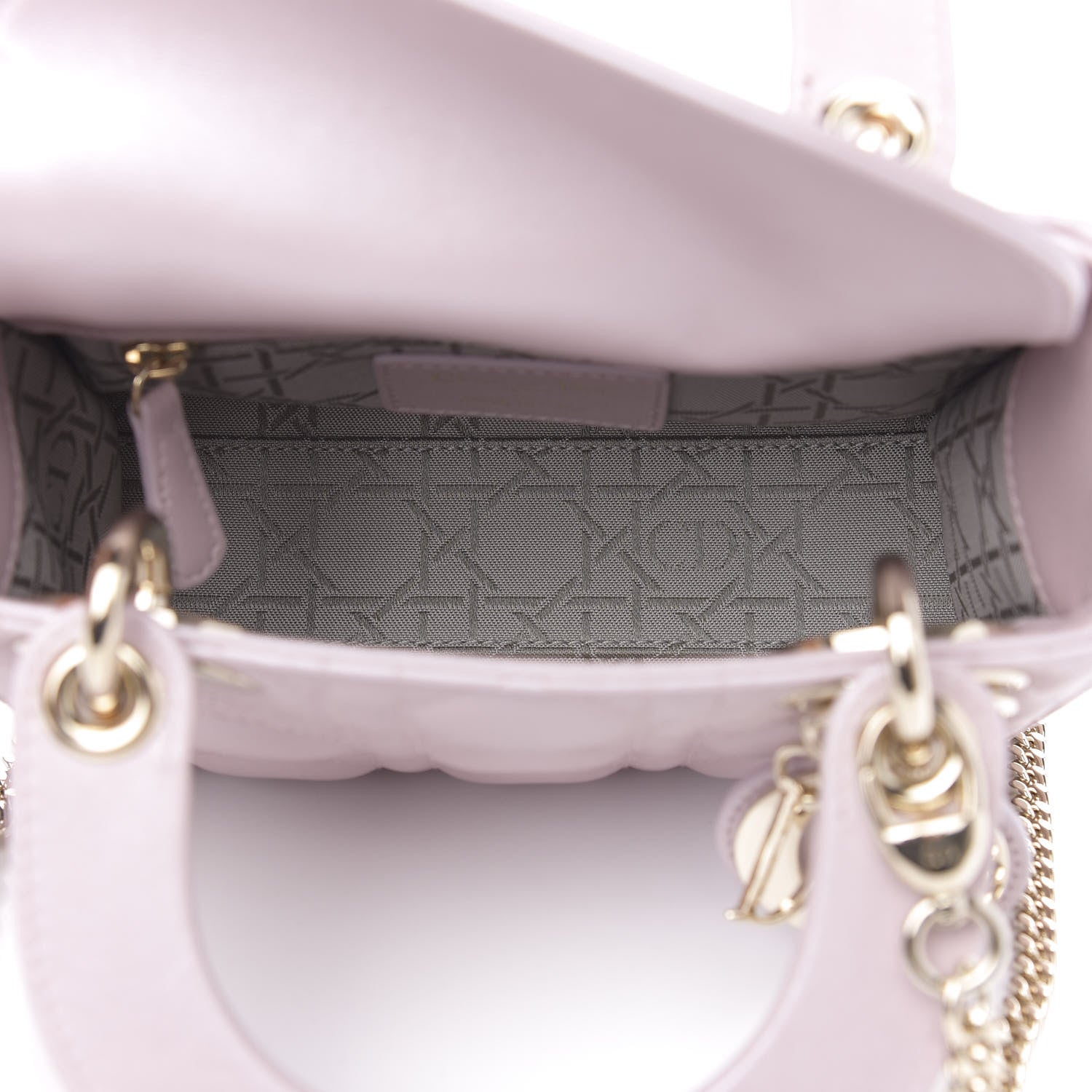 Christian Dior Metallic Lambskin Cannage Mini Lady Dior Lotus 5 of 9