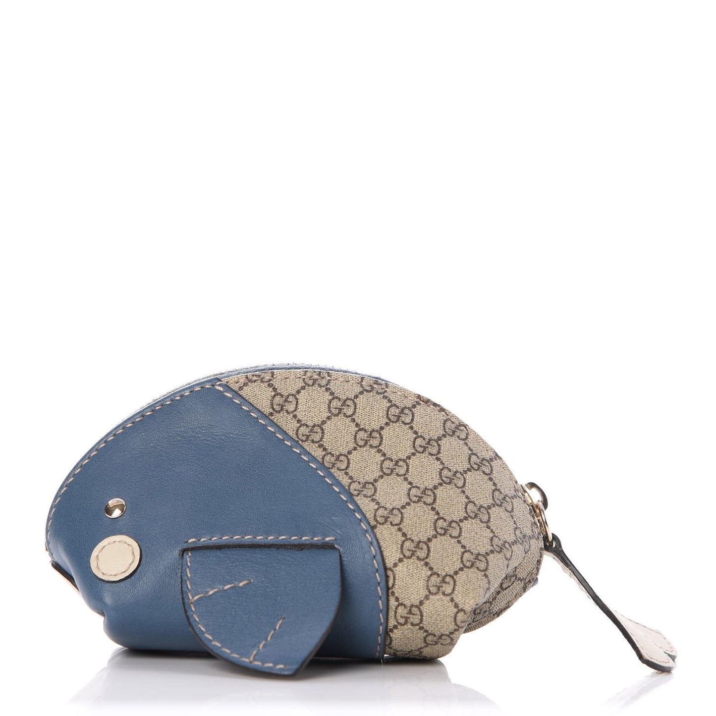 GG Supreme Monogram Children's Zoo Coin Purse Whale Blue