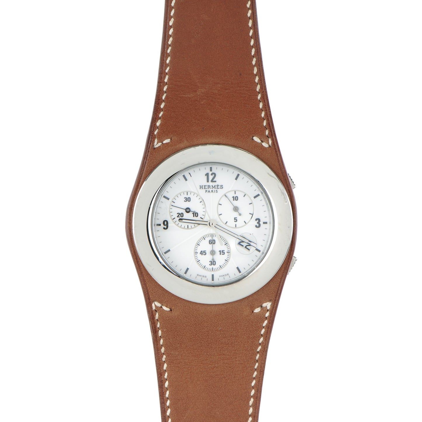 Stainless Steel Barenia 38mm Harnais Chronograph Quartz Watch Fauve