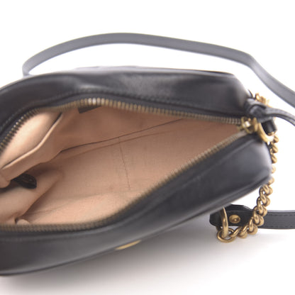 Gucci Calfskin Matelasse Mini GG Marmont Chain Shoulder Bag Black 5 of 10