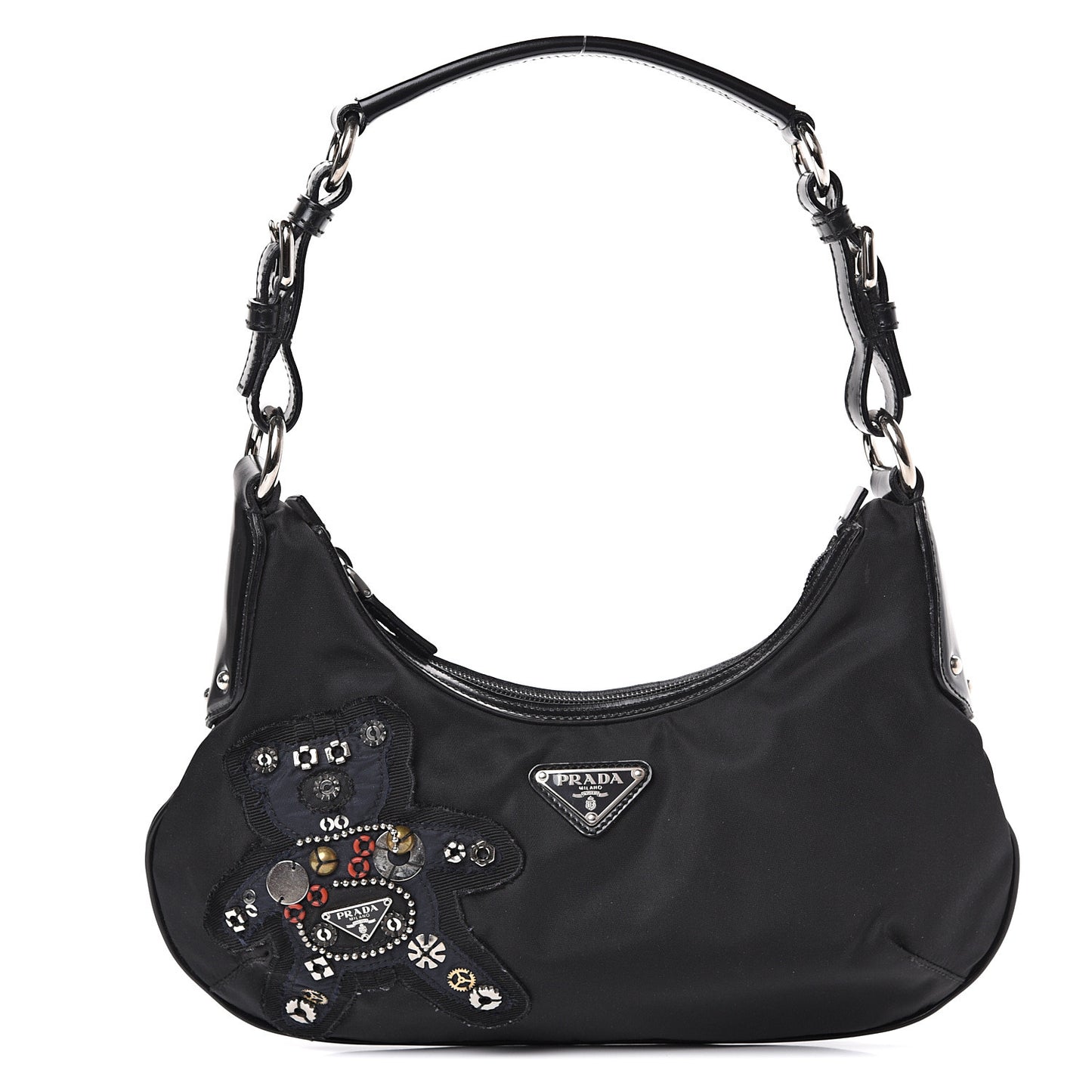 Tessuto Nylon Vela Raso Bear Hobo Black