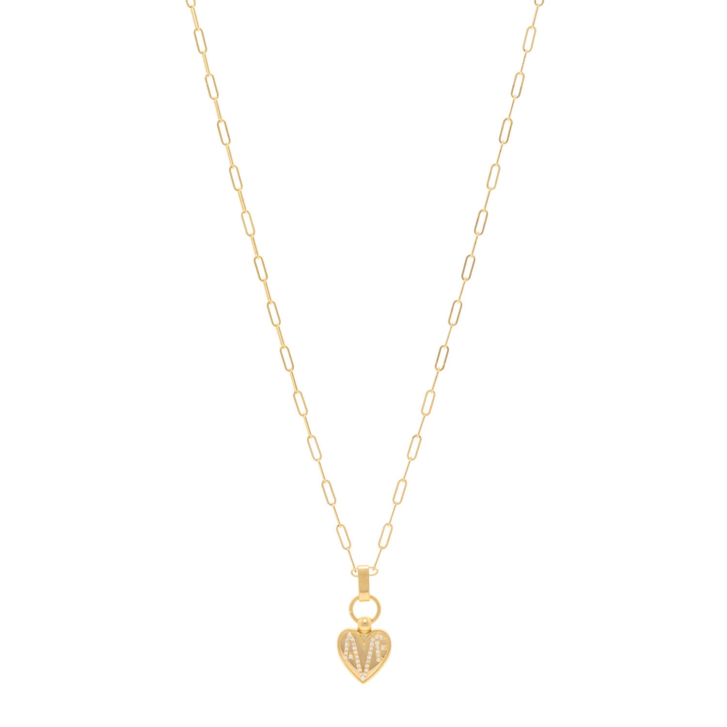 Foundrae 18K Yellow Gold Diamond Amate Crest Super Fine Clip Slide Pendant Necklace 1 of 6