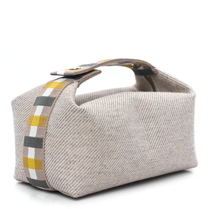 Hermes Wool Small Au Carre Bride-A-Brac Pouch Seigle 3 of 9