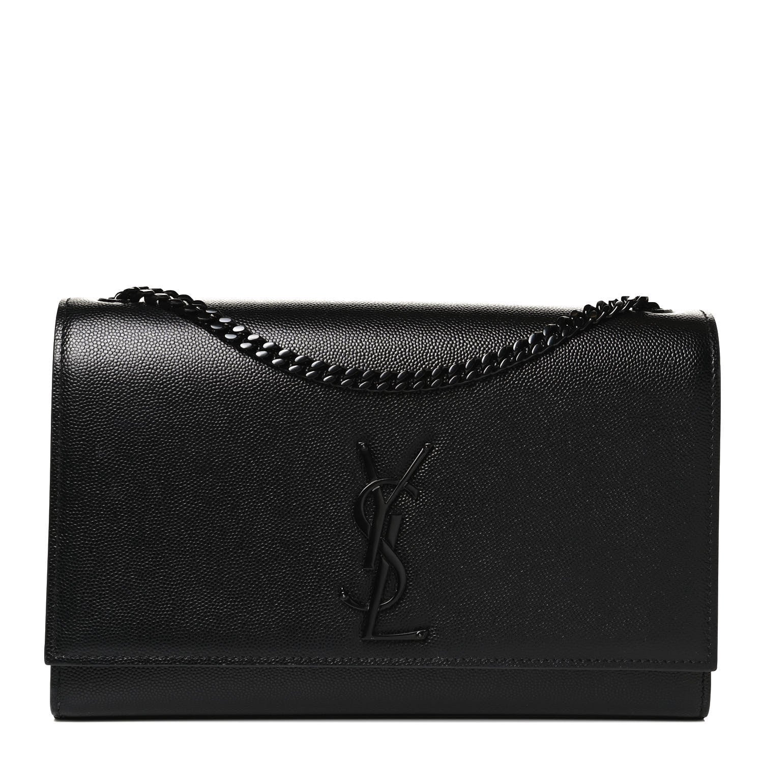 Saint Laurent Grain De Poudre Medium Classic Monogram Kate Satchel Black 1 of 9