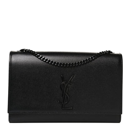 Saint Laurent Grain De Poudre Medium Classic Monogram Kate Satchel Black 1 of 9