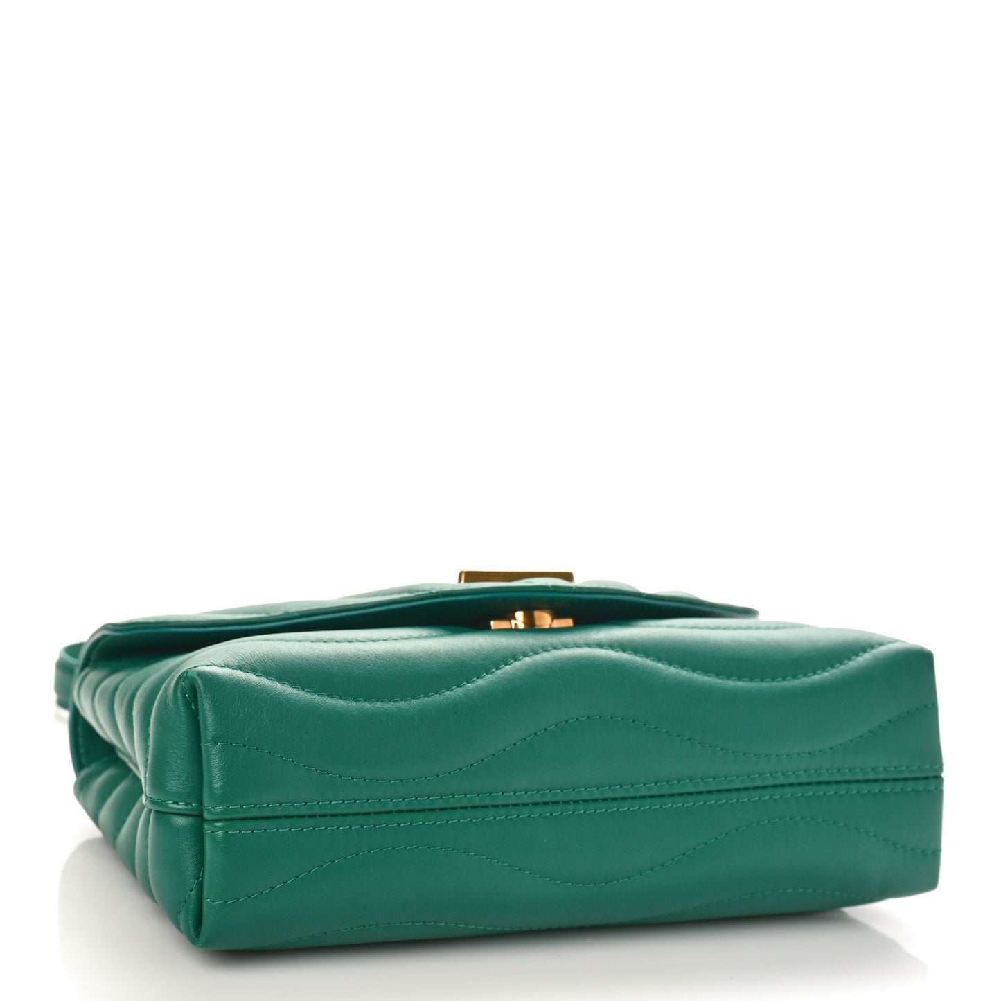 Calfskin New Wave Chain Bag MM NM Emerald