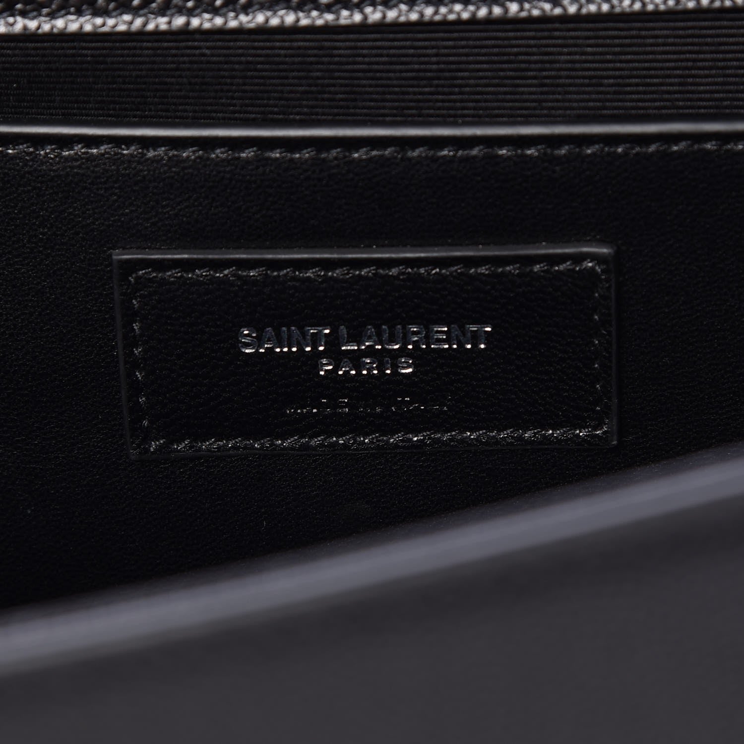 Saint Laurent Grain De Poudre Large Classic Monogram Kate Satchel Black 6 of 6