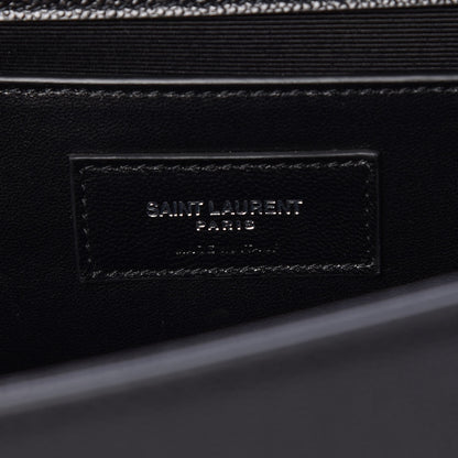 Saint Laurent Grain De Poudre Large Classic Monogram Kate Satchel Black 6 of 6