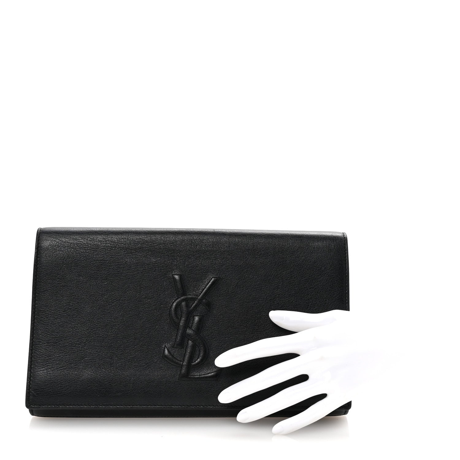 Saint Laurent Calfskin Monogram Large Belle De Jour Clutch Black 2 of 6