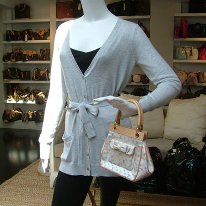Louis Vuitton Monogram Multicolor Silk Satin Abelia White 2 of 8