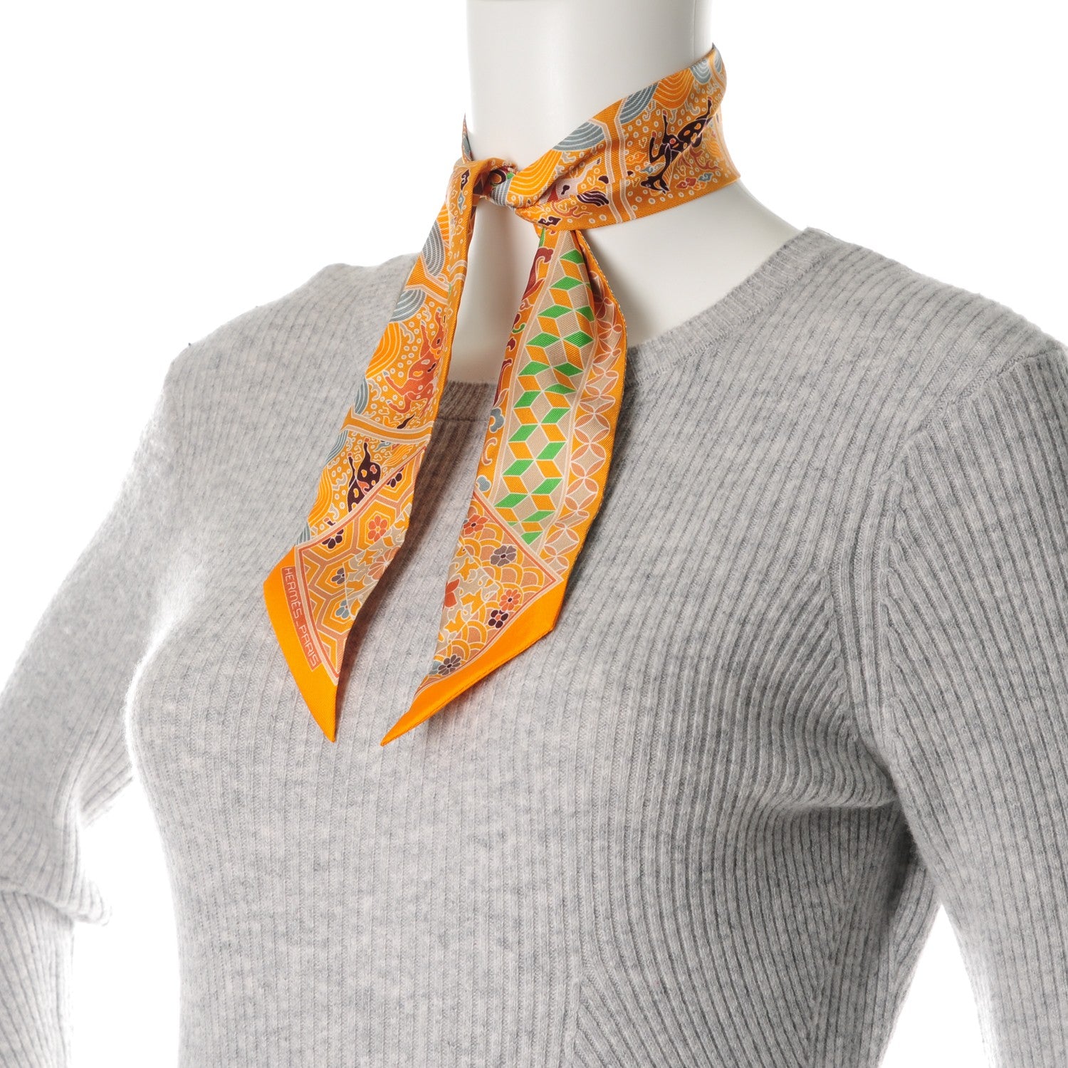 Hermes Silk Collections Imperiales Twilly Bouton D'Or Miel Vert 2 of 5