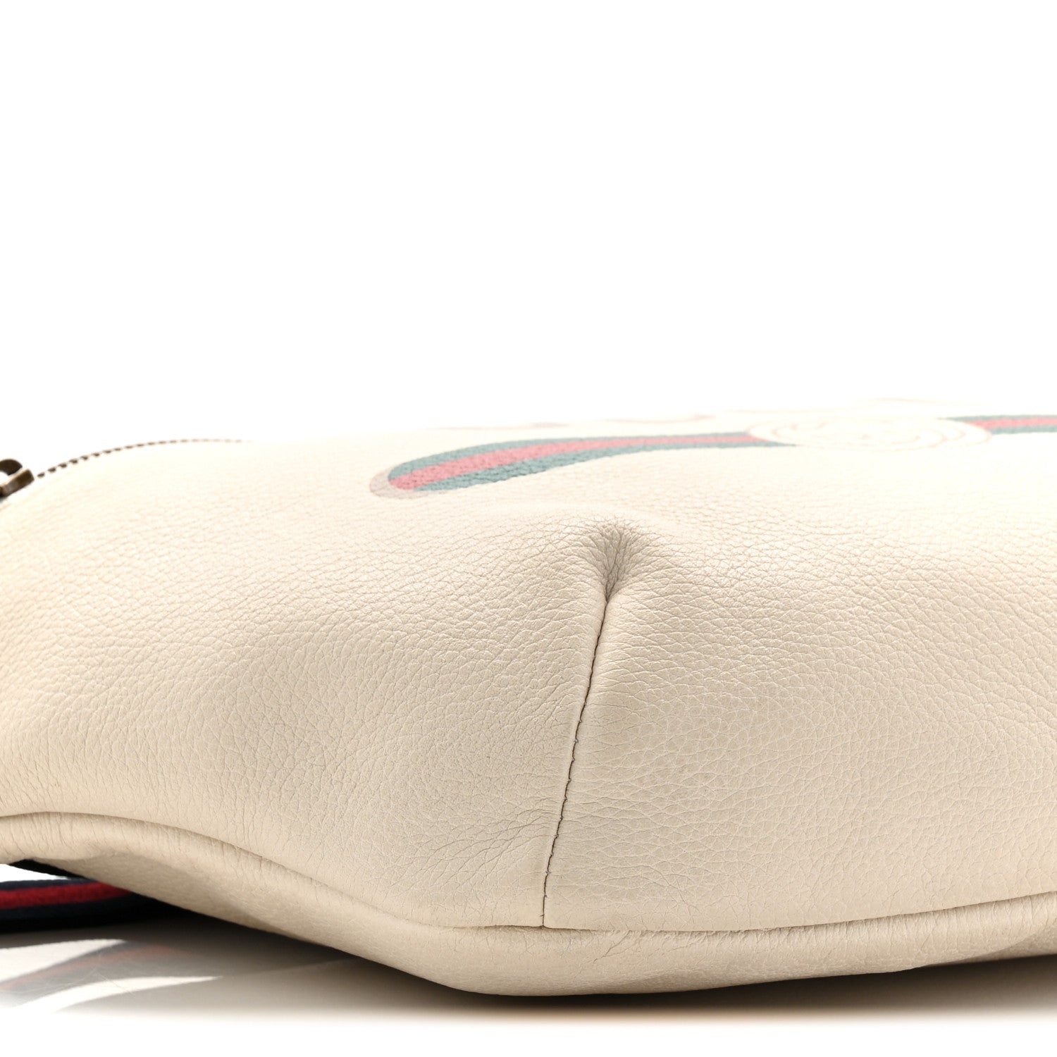 Gucci Grained Calfskin Logo Belt Bag White 9 of 10