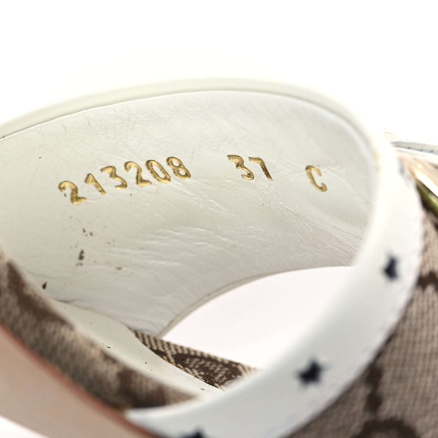 Canvas GG Horsebit Mid Heel Slides 37 Beige White