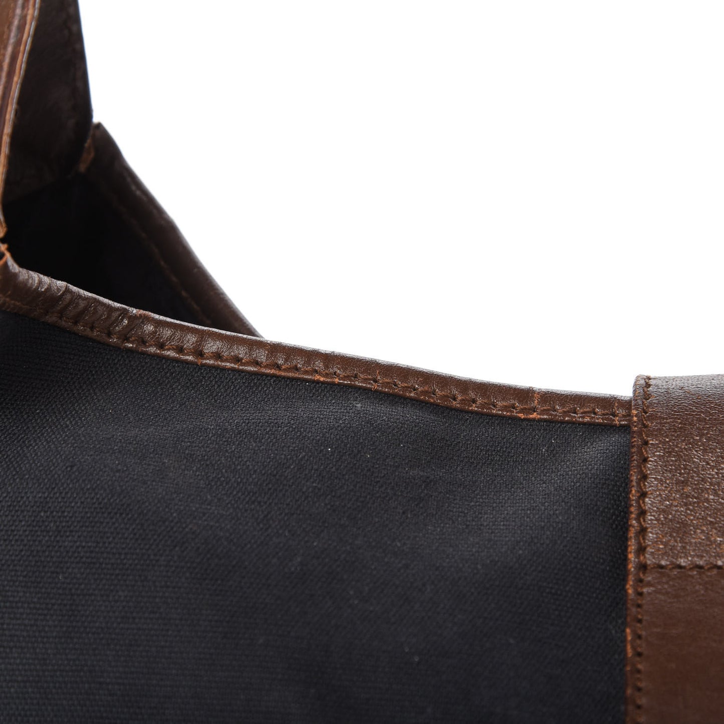 Canvas Calfskin Jackie O Hobo Navy Brown