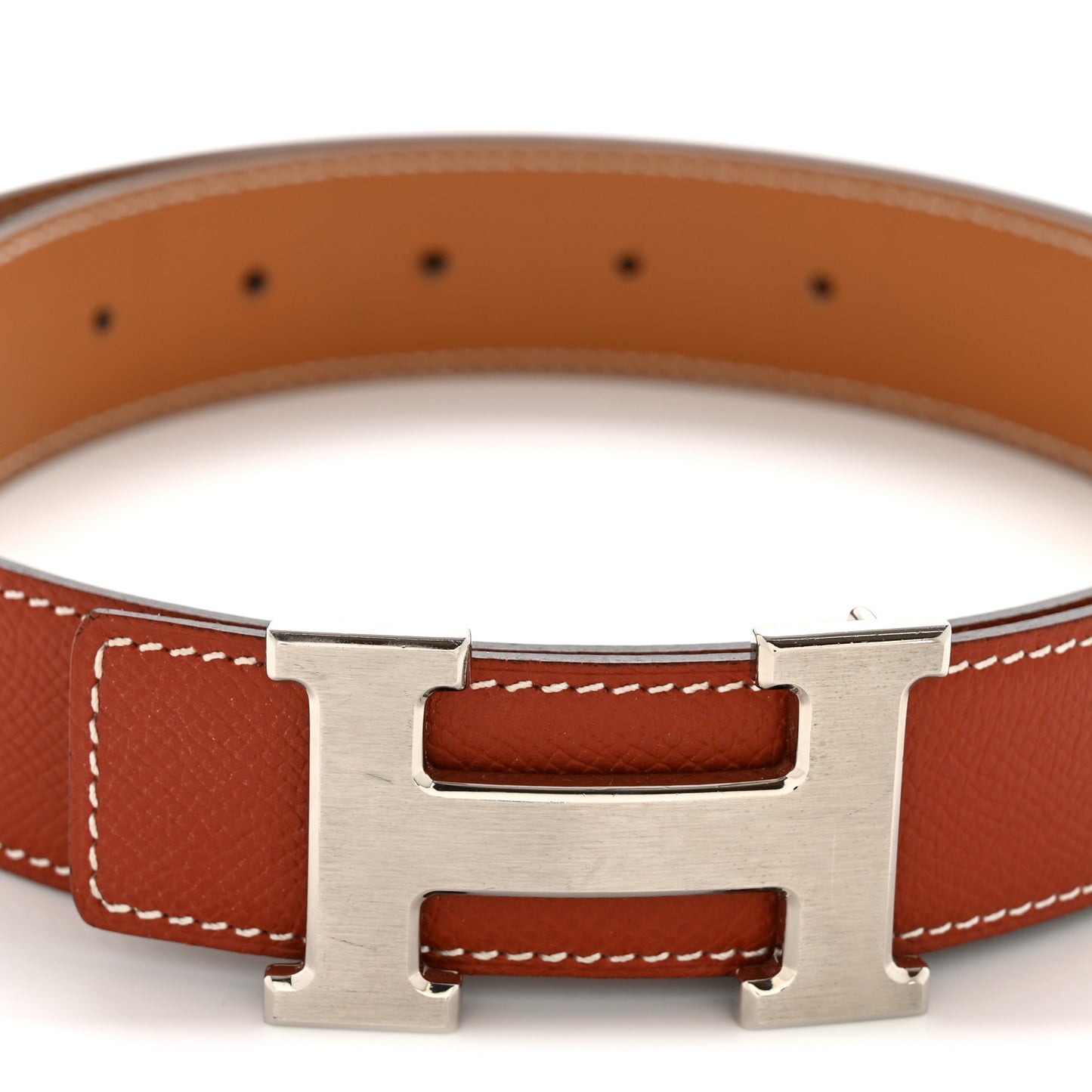 Epsom Tadelakt 32mm H Belt  85 Brique Gold