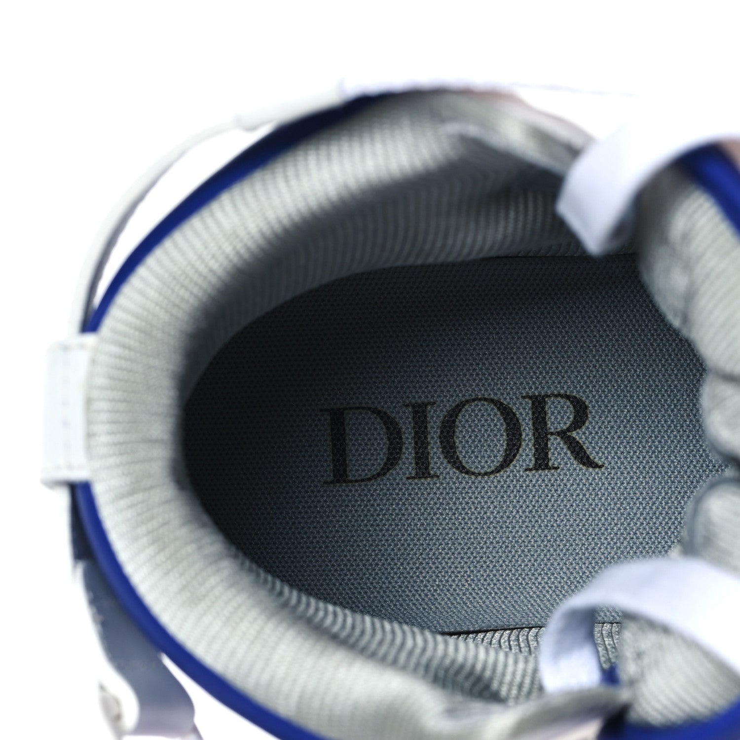 Christian Dior Smooth Calfskin Oblique Galaxy Perforated Mens B27 Mid Top Sneakers 40 White Blue 8 of 9