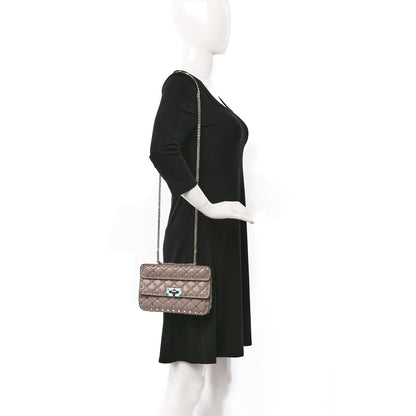 Valentino Garavani Nappa Small Rockstud Spike Shoulder Bag Poudre 2 of 8