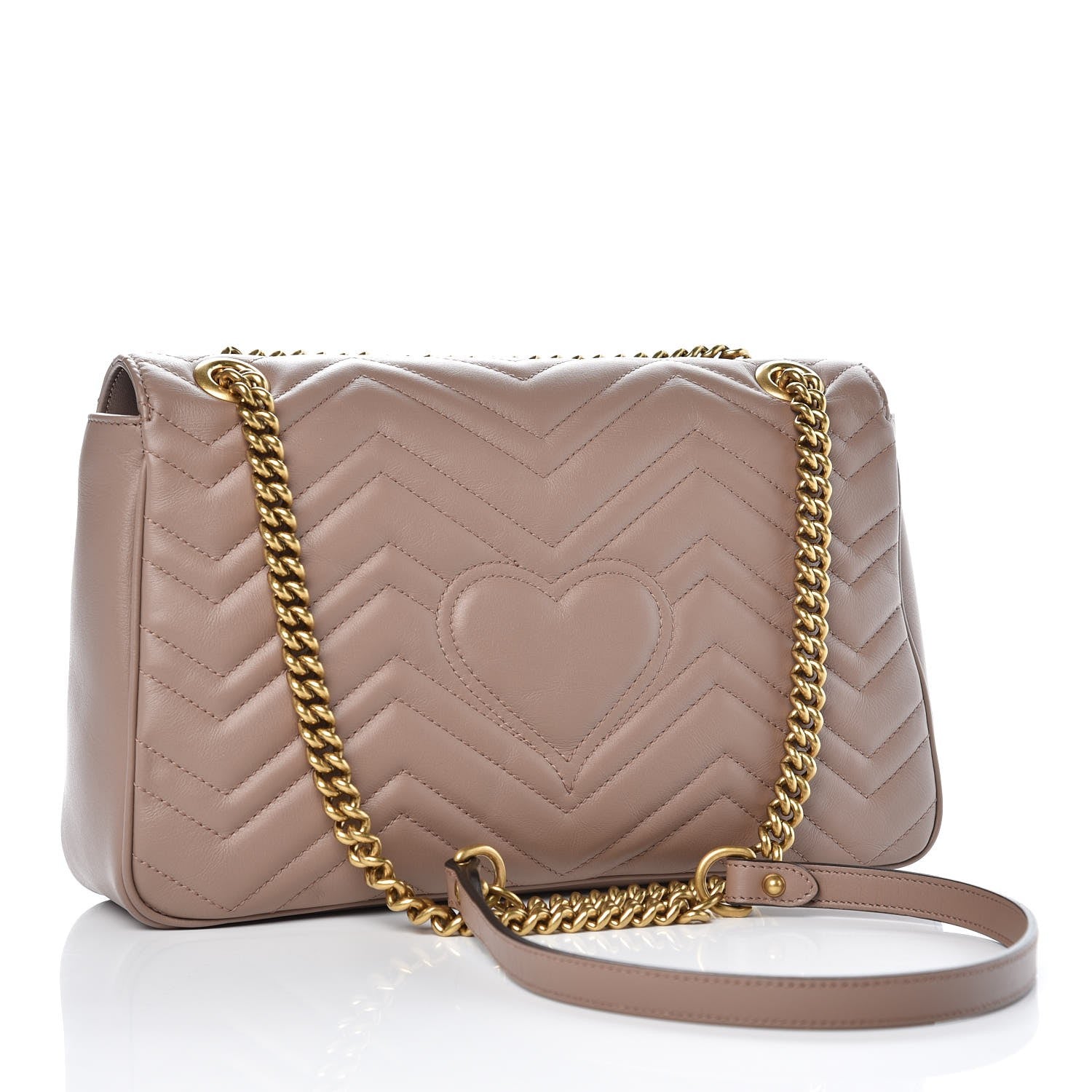 Gucci Calfskin Matelasse Medium GG Marmont Shoulder Bag Porcelain Rose 3 of 8