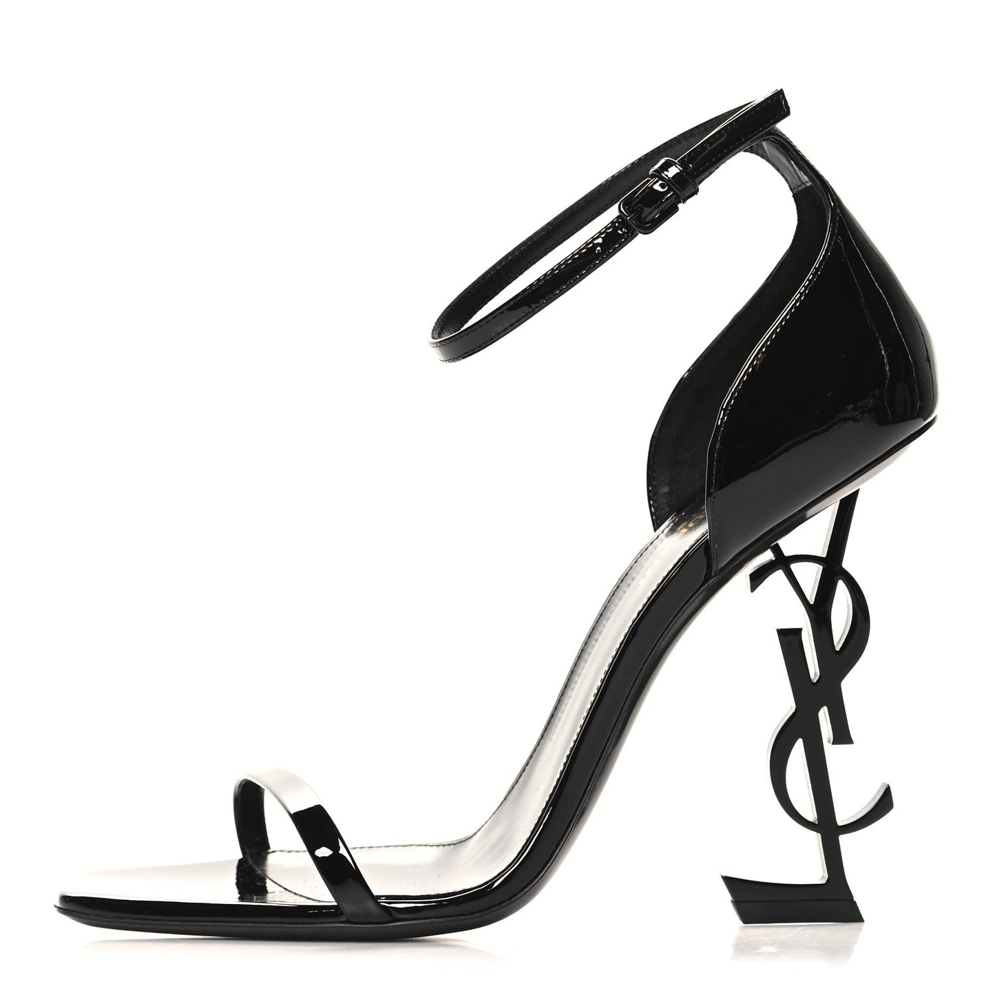 Patent Calfskin Opyum 110 Sandals 39.5 Black