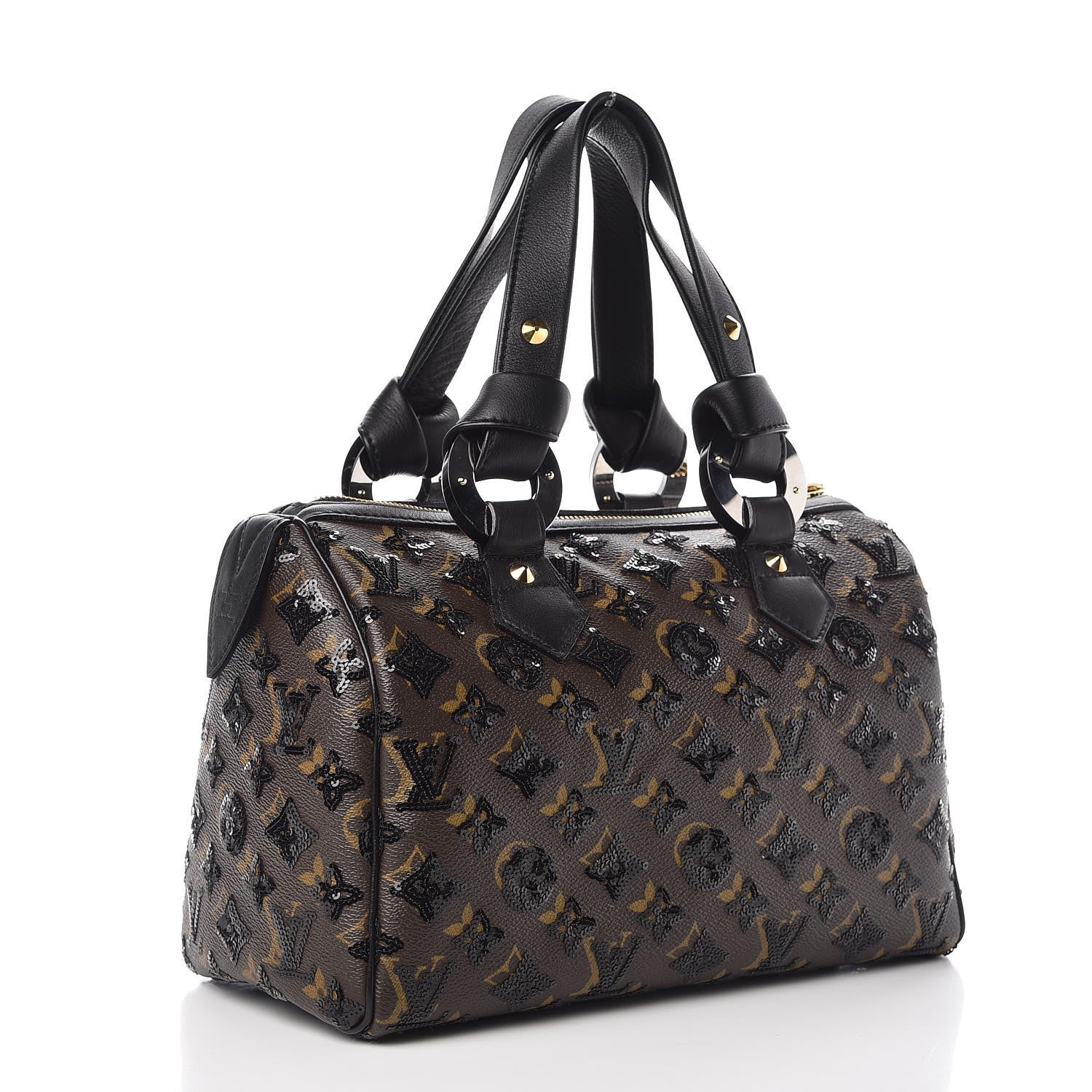 Louis Vuitton Monogram Sequins Eclipse Speedy 28 Black 3 of 9