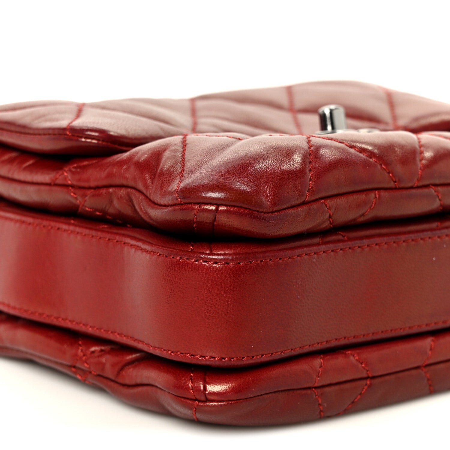 Chanel Lambskin Quilted Mini Chanel 3 Flap Red 10 of 11