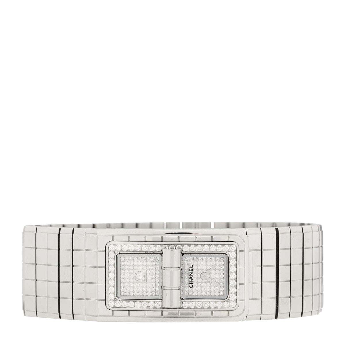 Chanel Stainless Steel Diamond Pave 21.5mm Code Coco Quartz Watch 2 of 5