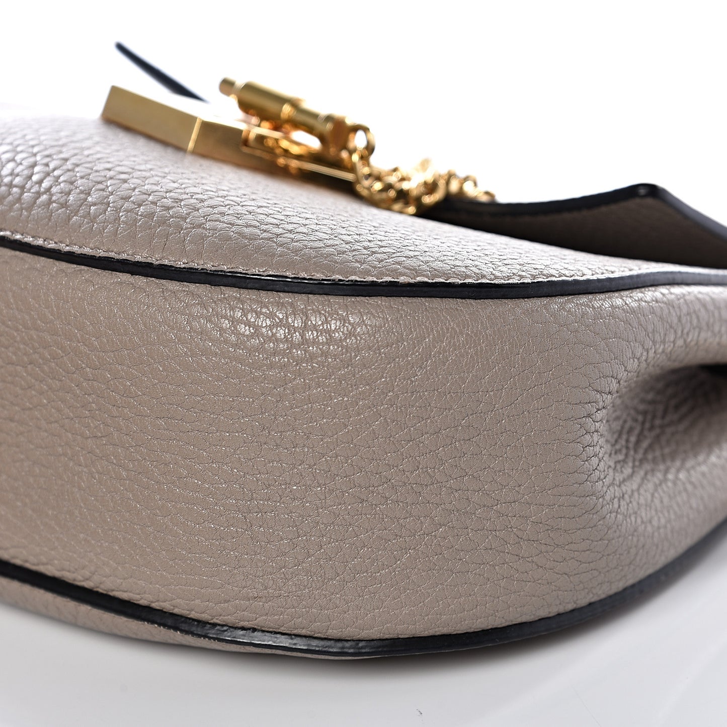 Grained Lambskin Mini Drew Shoulder Bag Motty Grey
