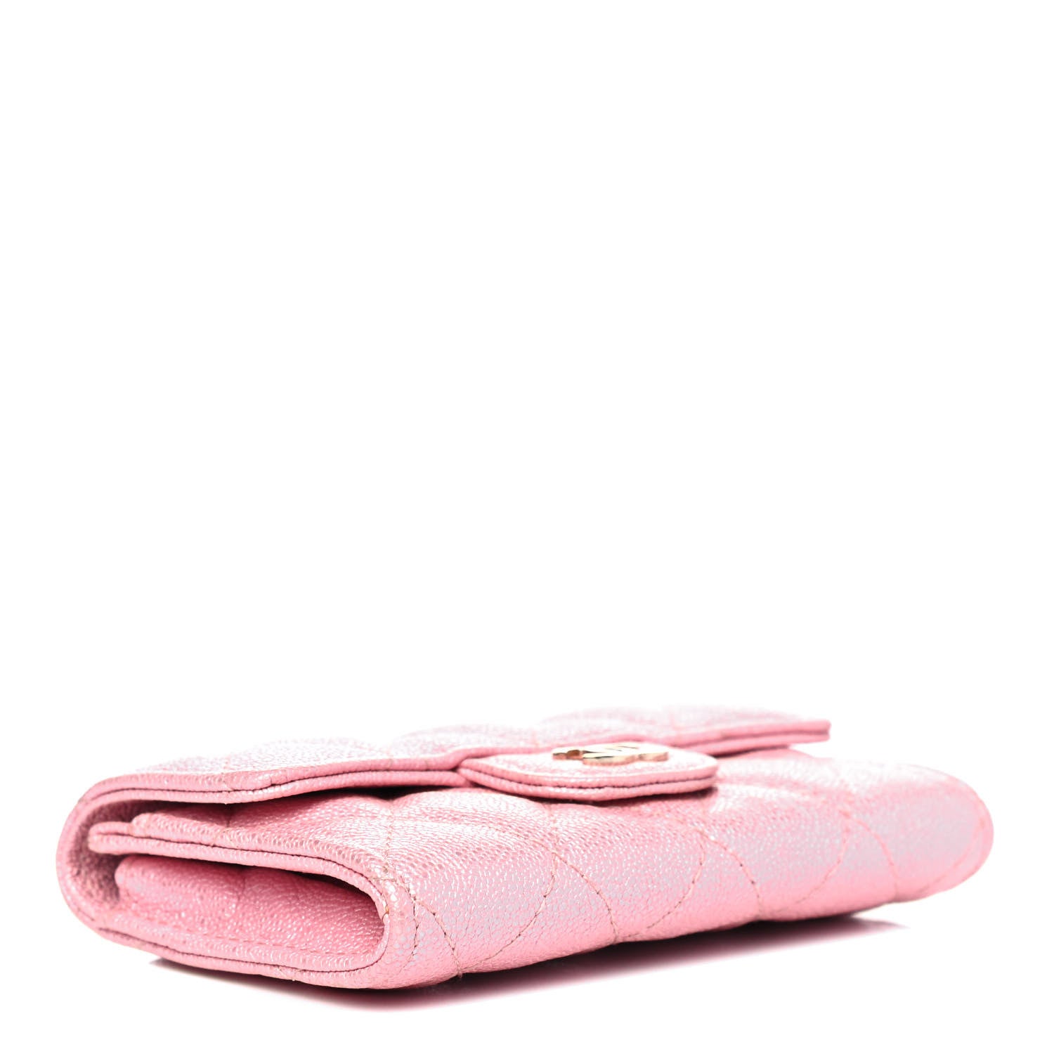 Chanel Iridescent Caviar Quilted Flap Card Holder Rose Pink 3 of 14