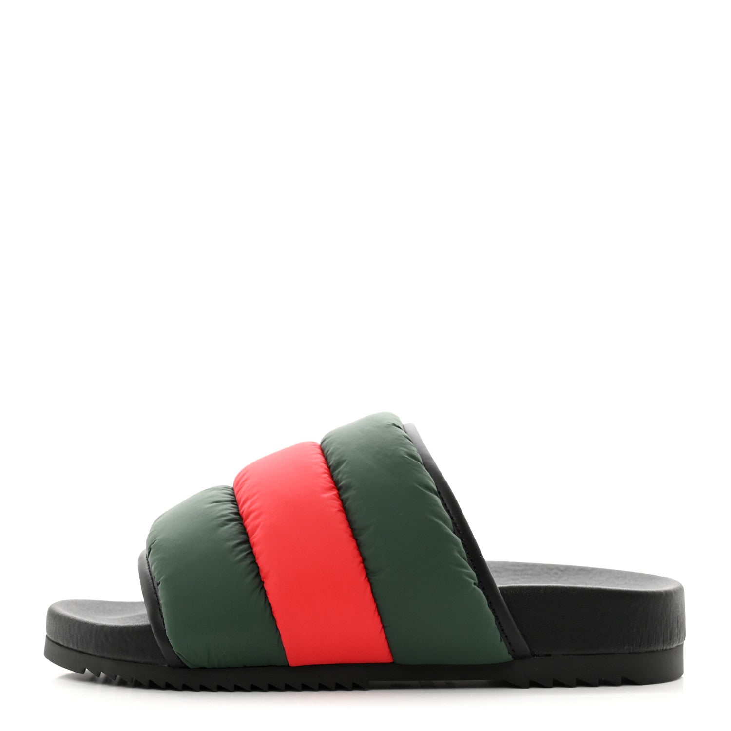 Gucci Nylon Web Womens Slide Sandals 36 Black Green Red 1 of 7