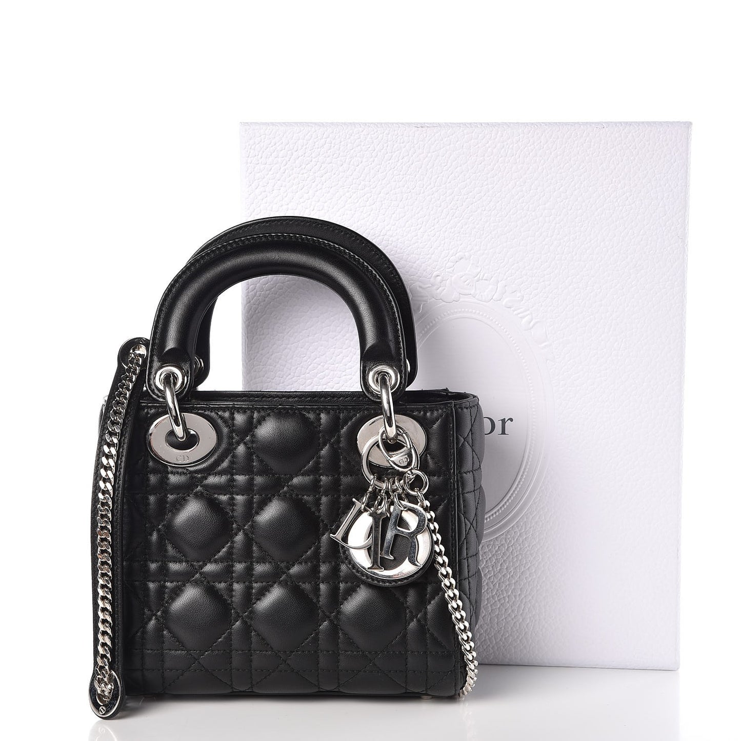 Lambskin Cannage Mini Lady Dior Black