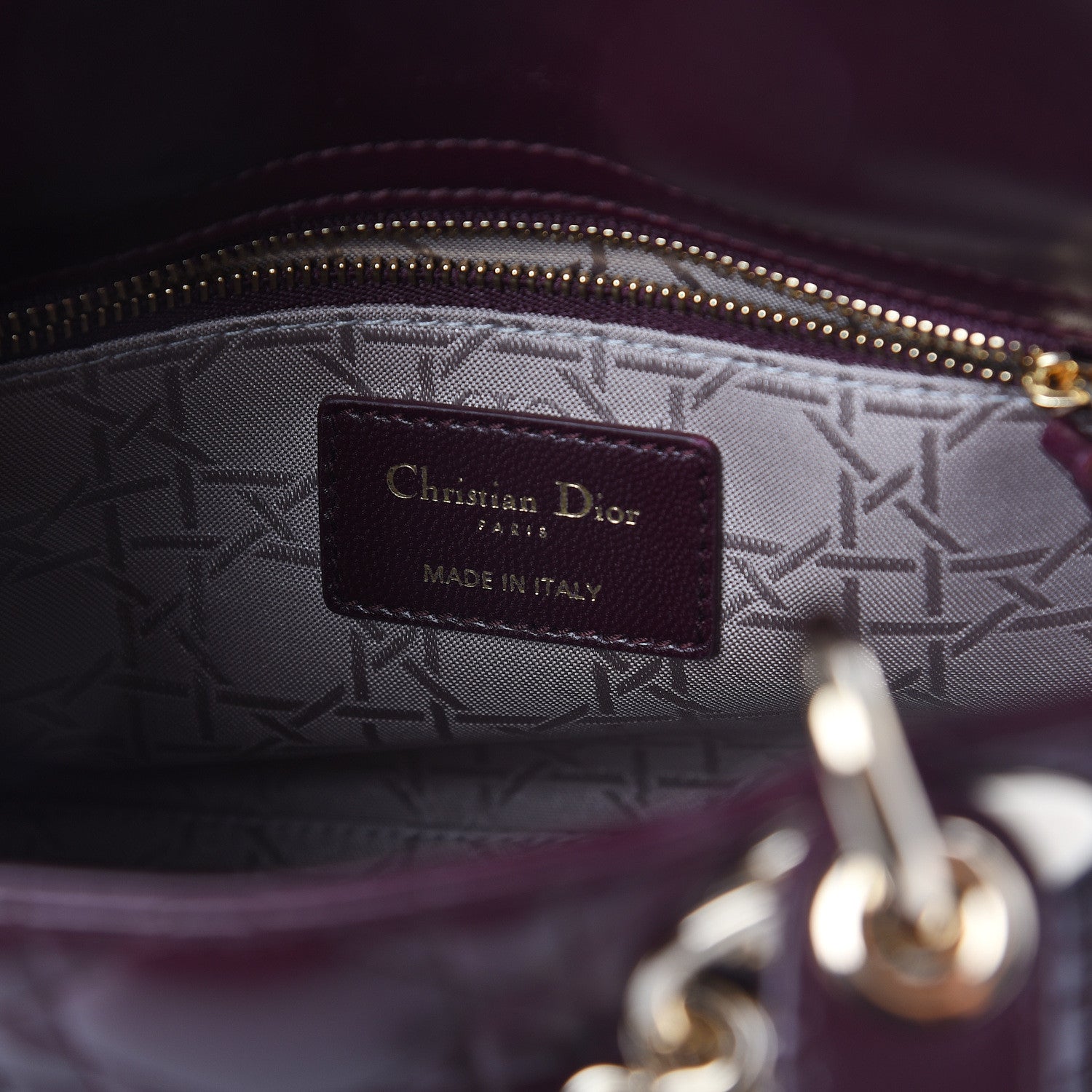 Christian Dior Lambskin Cannage Small Lucky Badges My Lady Dior Burgundy 5 of 7