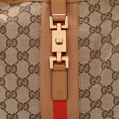 Gucci Monogram Web Jackie O Hobo Tan 8 of 11