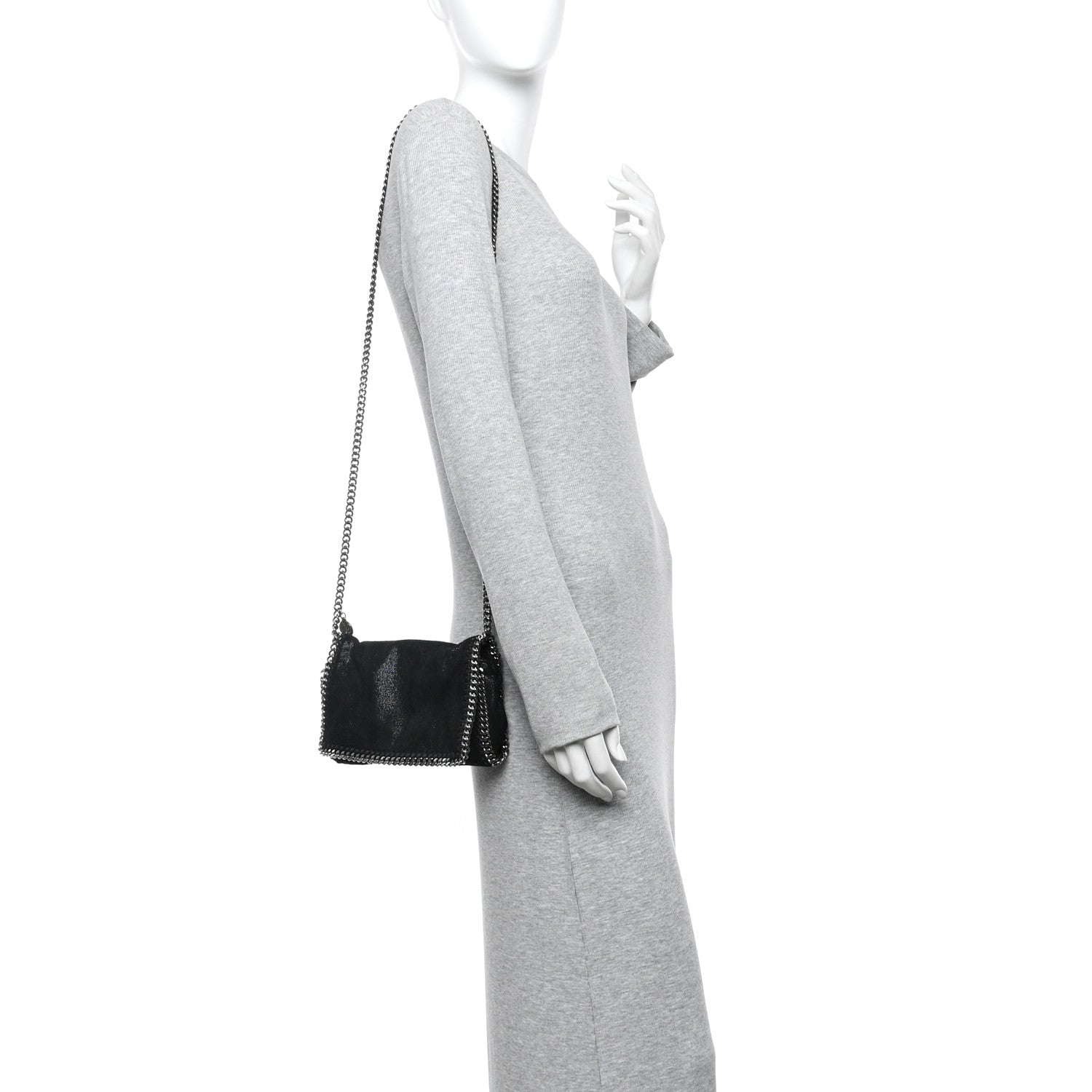 Stella McCartney Shaggy Deer Falabella Crossbody Clutch Black 2 of 10