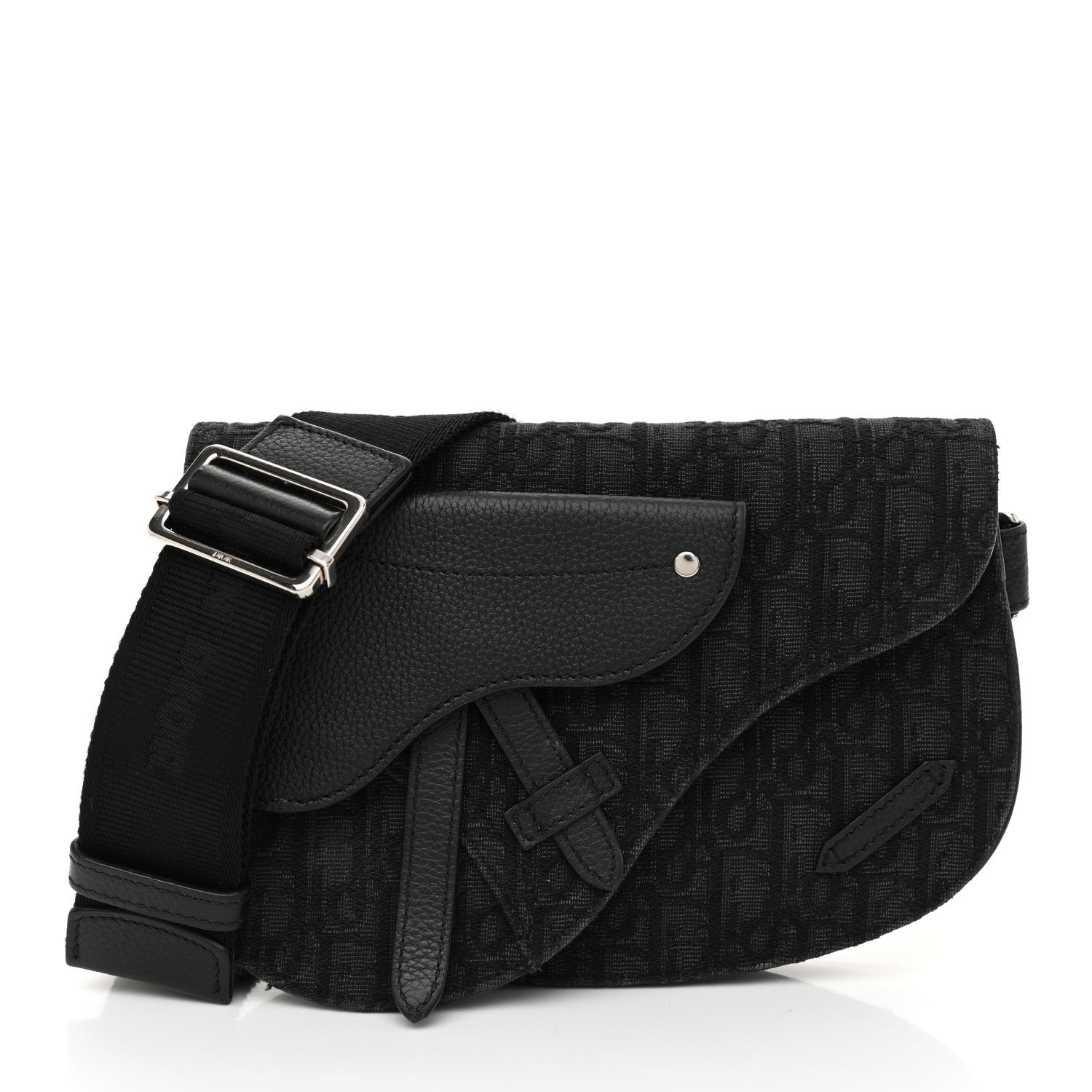 Christian Dior Oblique Saddle Messenger Pouch Blue Black 1 of 9