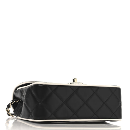 Chanel Lambskin Quilted Resin CC Mini Flap Bag Black White 4 of 11