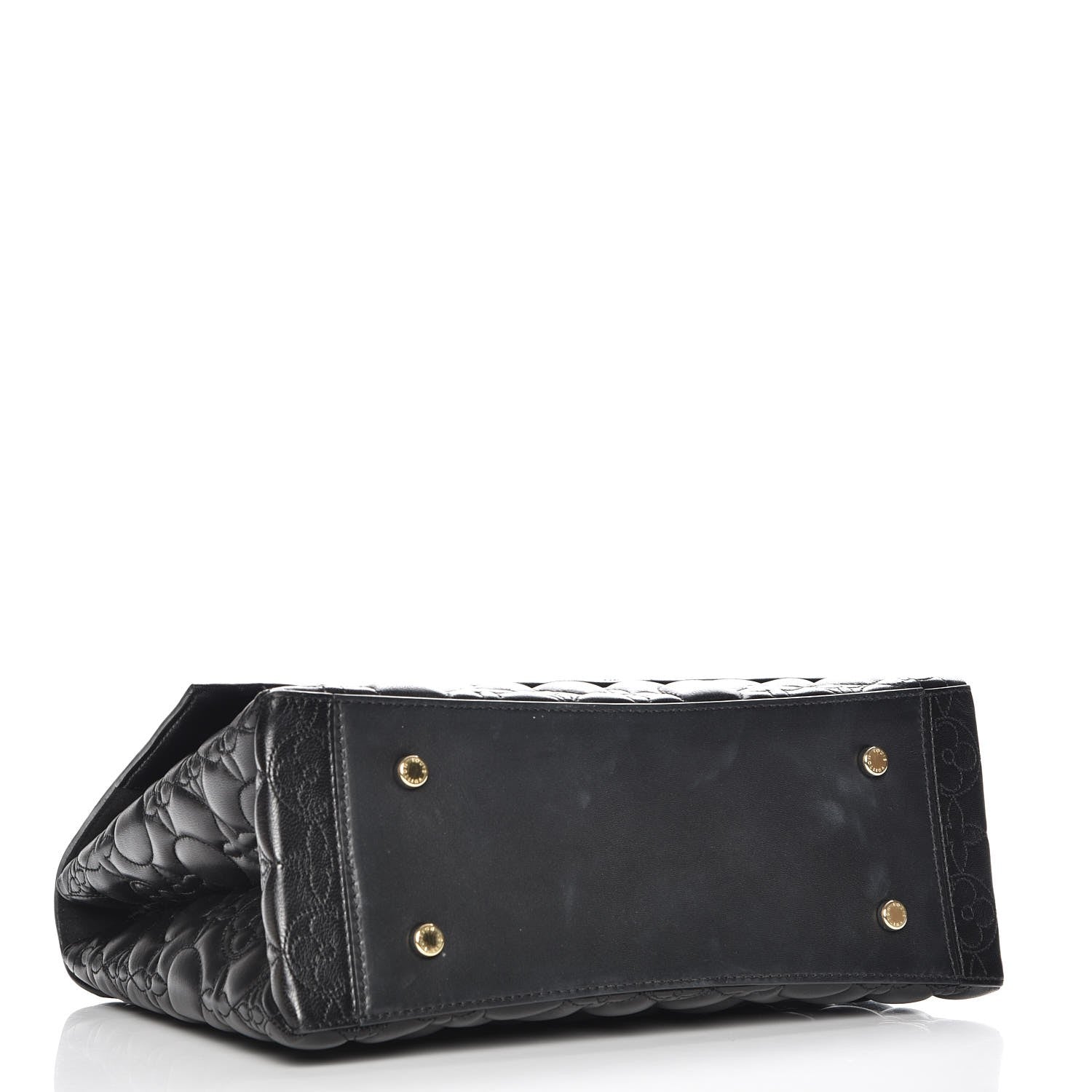 Louis Vuitton Lambskin Flower Quilted Twist Shoulder Bag GM Black 4 of 6