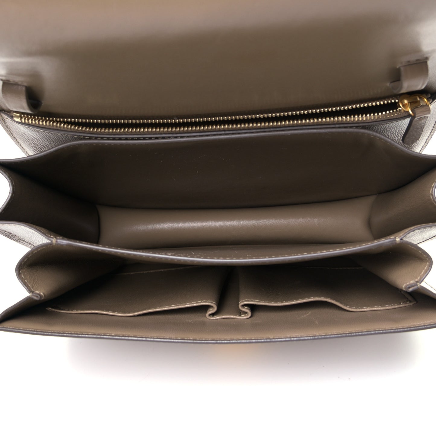Liege Calfskin Medium Classic Box Flap Bag Taupe